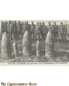 (Feld) Postkarte 1917 Tafel XI: Feindliche 28,5 cm und 12 cm Blindgänger und Ausblaser 