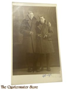 WW2 Photograph 2 Soldiers in overcoat 