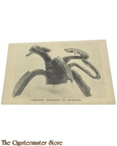 (Feld) Postkarte 1918 Explodierte französische 7,5 cm-Granate 