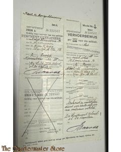 Vervoersbewijs Regiment Grenadiers 1922 Groningen