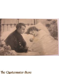 Prent briefkaart mobilisatie 1914 verlof baby