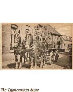 Prent briefkaart mobilisatie 1939 kar mensch en dier