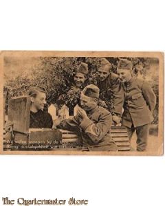 Prent briefkaart mobilisatie 1939 Snoepen thee