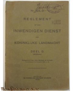 Voorschrift no 103d Regelement inwendige dienst