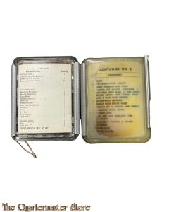 US AF Survival, Escape and Evasion kit Individual, Airmans type SEEK-I container no 1 and 2 (Vietnam)