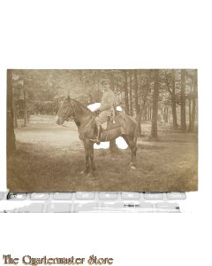 Postkarte/ Photo 1914 Deutscher Kavalerie Offizier mit Pferd