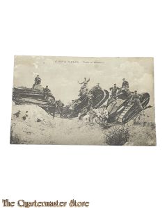 Postcard - 1918 Camp de Mailly , tanks a manoeuvre