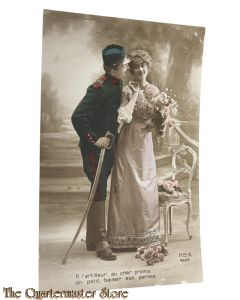 France - Postcard 1915 A l'artilleur, au cher promis Un petit baiser est permis 