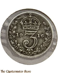 Silver 3 Pence 1916