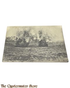 (Feld)postkarte 1917 Zwei Einschläge feindlicher Granaten