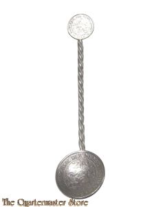 Thee/koffie lepel van  1/2 gulden en 10 cent zilver , anti duits