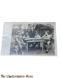 Postkarte/Studio photo 1914-18 4x Deutscher Soldaten Karten spielen
