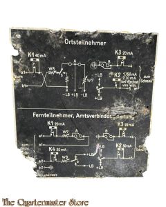 Schema platte fur pre 1945 Klappenschrank (scheme plate for telephone connector) 