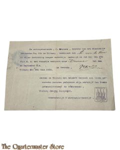 Vakantie bevestiging Missiehuis Tilburg 26 juli 1918