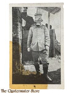 (Feld) Postkarte 1916 Deutscher Soldat mit Gasmaske