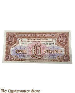 Voucher 1 Pond biljet van de Britse Strijdkrachten, 3e serie, uitgegeven in 1956-72