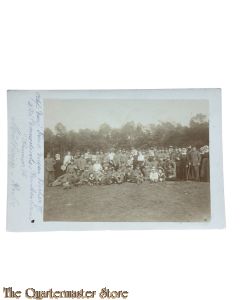 Studiophoto 1916 Gruppe Deutsche Soldaten mit Zivilisten 