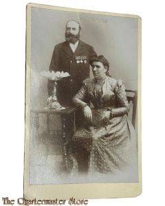 Studio Photo WK1 Deutscher ex-Soldat in Ziviel mit Frau 