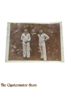 Postkarte/ Photo 1915 3 Marine Artillerie soldaten 
