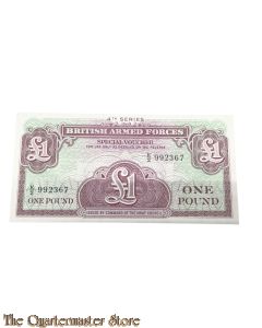 Voucher 1 Pond biljet van de Britse Strijdkrachten, 4e serie, uitgegeven in 1956-72