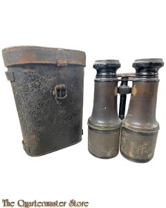 France - Pair of binoculars, original case in leather, WW1