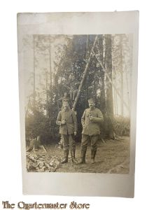 Postkarte/ Photo 1916 Deutsche Soldaten im Wald 