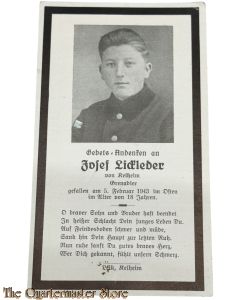 In Memoriam Karte/Death notice Grenadier Regt 