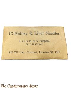 US Army Flat Curved Medical Kidney & Liver Needles in Original Packaging1917