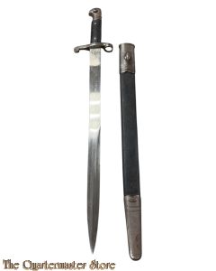 British - Martini-Henry Rifle P-1887 Sword Bayonet with Steel Mounted Leather Scabbard