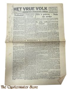 Krant Het vrije Volk 1e jrg no 9 Woensdag 2 Mei 1945 