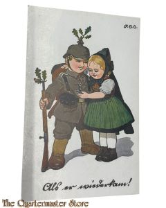 Feld (postkarte) 1916 gezeichneter Soldat mit Madchen