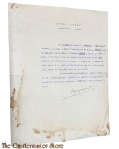 Belgie - 1914 Attest ontslag Militair Hospitaal Antwerpen 9 sept 1914