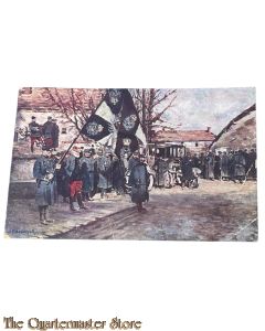 France - WW1 postcard le 22 Decembre 1914 drapeau allemand du 87 Reg Inf 