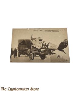 Postcard 1917 Capture, Avion Allemand abattu au front occidental Britannique