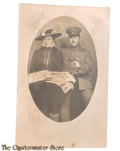 Postkarte/ Studio Photo 1916 Deutscher Soldat mit Frau