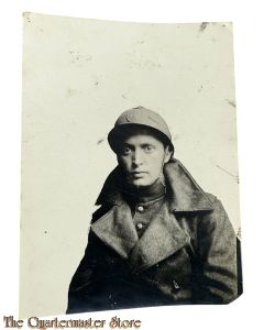 Belgium - Studio Photo 1915 Soldier with greatcoat