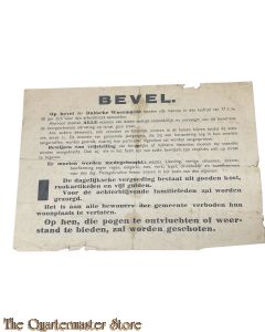 Flyer Bevel oproep voor Arbeidsdienst
