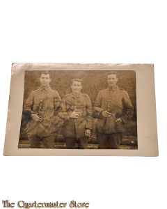 Postkarte/ Photo 1914-18 3 German soldiers smoking