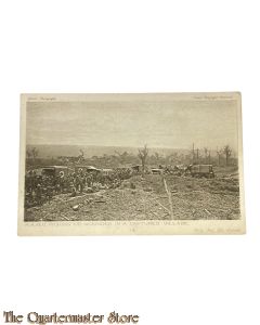 Postcard - R.A.M.C. Picking up wounded in a captured village
