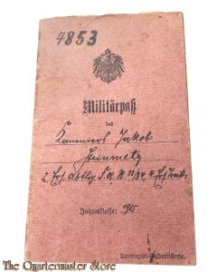 Militair pass  1915 iR 33/34