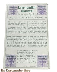 Postkarte 1916 Lebensmittelmarken Gross Coln 