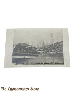 Postkarte/Studio photo 1917 zerstorte Brucke an der Somme 