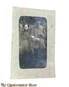 Postkarte/ Photo 1914 Deutscher Soldat mit Frau