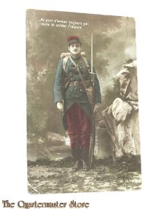 France - WW1 postcard Au port d’armes Toujours gai voila le Soldat Francais  