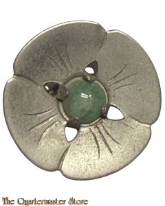 WHW Spendenabzeichen Alle Welt Blume mit Kugel (Grun) 21mm 