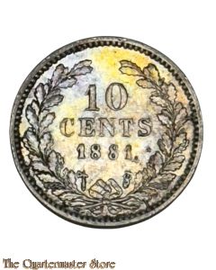 Coin - 1881 10 cents Nederland Willem III
