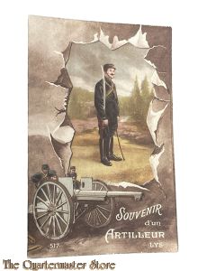 France - WW1 postcard Souvenir d’un Artilleur