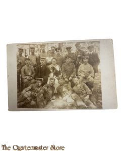 Postkarte/ Photo 1916 Deutsche Soldaten  mit Zivilisten  