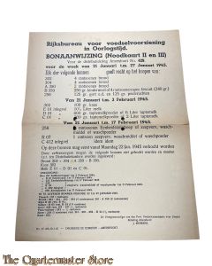 Bonaanwijzing (Noodkaart II en III) Distributiekring  Amersfoort no 429 Januari 21 t/m 27 1945