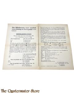 Bonaanwijzing  Distributiekring  Amersfoort no 429 10 t/m 16 December 1944